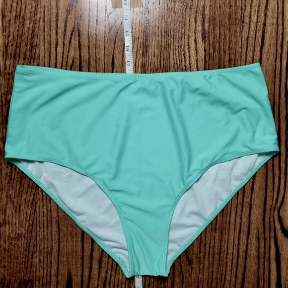 2/$10 Shein Size 2X Aqua High-Waisted Bikini Bottoms - Picture 1 of 5